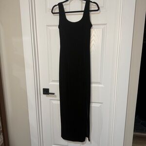 Vintage Velvet Chic Black Maxi Dress